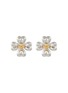 Main View - Click To Enlarge - SSIL - Rhodium Plated Brass 925 Silver Gold Plated Clover Earrings