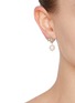 Figure View - Click To Enlarge - SSIL - Rhodium Plated Brass 925 Silver Gold Plated Brass Clover Pearl Earrings