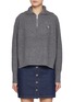 Main View - Click To Enlarge - MAISON KITSUNÉ - Bold Fox Head Patch Half Zip Ribbed Sweater