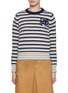 Main View - Click To Enlarge - MAISON KITSUNÉ - Fox Head Intarsia Striped Sweater