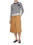 Figure View - Click To Enlarge - MAISON KITSUNÉ - Fox Head Intarsia Striped Sweater