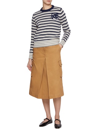 Figure View - Click To Enlarge - MAISON KITSUNÉ - Utility Cotton Gabardine Cargo Skirt