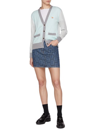 Figure View - Click To Enlarge - MAISON KITSUNÉ - Colour Block Wool Cardigan