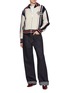 Figure View - Click To Enlarge - MAISON KITSUNÉ - Zipped Intarsia Knit College Blouson