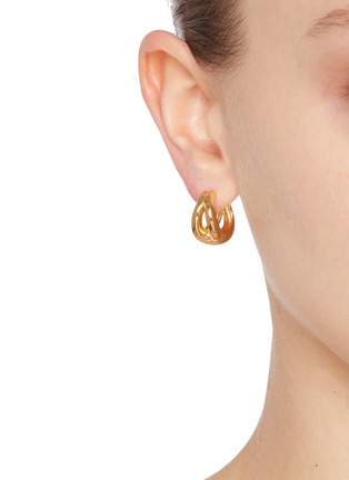 Figure View - Click To Enlarge - SSIL - Gold Plated Brass Twist Bold Earrings