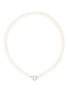 Main View - Click To Enlarge - SSIL - Rhodium Plated Brass Volume Heart Pearl Collar Necklace