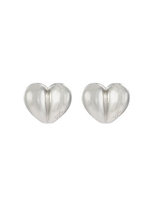 Main View - Click To Enlarge - SSIL - Rhodium Plated Brass Volume Heart Earrings