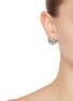 Figure View - Click To Enlarge - SSIL - Rhodium Plated Brass Volume Heart Earrings