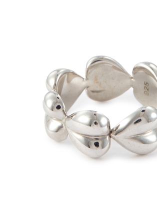 Detail View - Click To Enlarge - SSIL - Rhodium Plated Brass Heart Band Ring