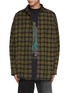 Main View - Click To Enlarge - BALENCIAGA - Chequered Flannel Layered Distressed Cotton T-Shirt