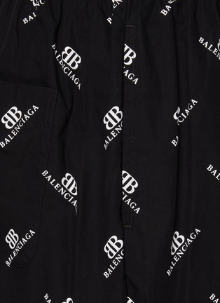  - BALENCIAGA - Monogram Cotton Pyjama Shorts