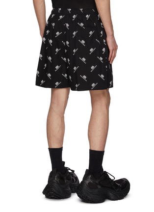 Back View - Click To Enlarge - BALENCIAGA - Monogram Cotton Pyjama Shorts