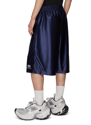 Back View - Click To Enlarge - BALENCIAGA - Logo Cotton Basketball Shorts