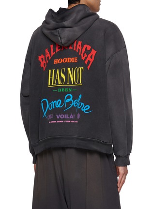 Back View - Click To Enlarge - BALENCIAGA - Logo Print Cotton Hoodie