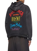 BALENCIAGA | Logo Print Cotton Hoodie | Men | Lane Crawford