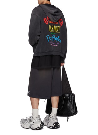 Figure View - Click To Enlarge - BALENCIAGA - Logo Print Cotton Hoodie