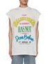 Main View - Click To Enlarge - BALENCIAGA - Cap Sleeves Slogan Print Cotton Tank Top