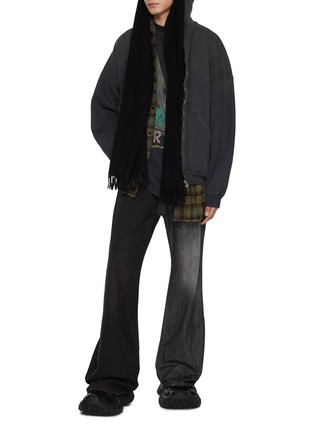 Figure View - Click To Enlarge - BALENCIAGA - Scarf Incognito Zip Up Hoodie