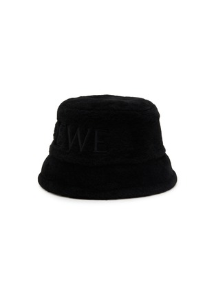 Main View - Click To Enlarge - LOEWE - Raised-Embroidered Logo Shearling Bucket Hat