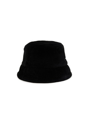 Figure View - Click To Enlarge - LOEWE - Raised-Embroidered Logo Shearling Bucket Hat