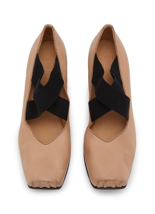 Detail View - Click To Enlarge - UMA WANG - 45 Crisscross Elastic Band Leather Pumps