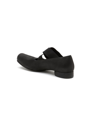  - UMA WANG - Crisscross Elastic Band Leather Ballerina Flats