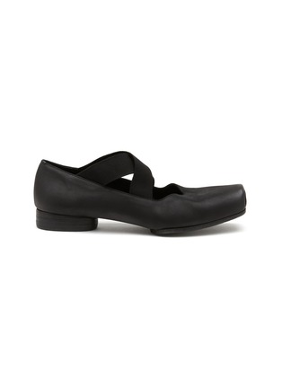 UMA WANG | Crisscross Elastic Band Leather Ballerina Flats