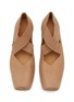 Detail View - Click To Enlarge - UMA WANG - Crisscross Elastic Band Leather Ballerina Flats