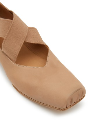 Detail View - Click To Enlarge - UMA WANG - Crisscross Elastic Band Leather Ballerina Flats