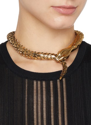 Figure View - Click To Enlarge - CHLOÉ - Snake Brass Necklace