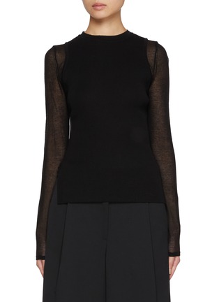 Main View - Click To Enlarge - JUUN.J - Sheer Round Neck Top