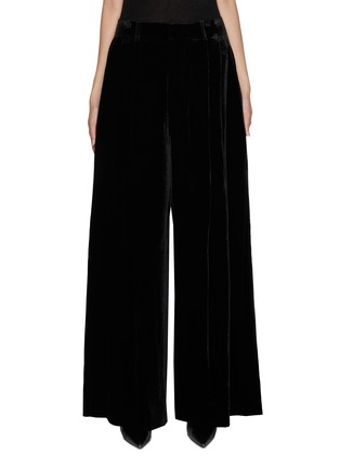 Main View - Click To Enlarge - JUUN.J - Pleated Wide Leg Velvet Pants