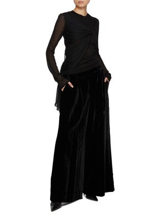 Figure View - Click To Enlarge - JUUN.J - Pleated Wide Leg Velvet Pants