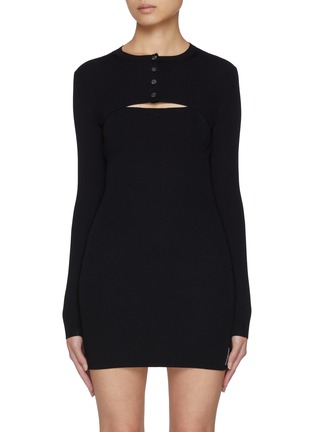 Main View - Click To Enlarge - ALEXANDERWANG - Cami Mini Dress Cropped Cardigan Twinset