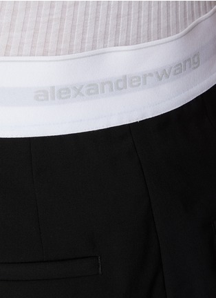  - ALEXANDERWANG - High Waist Logo Elastic Pleated Shorts