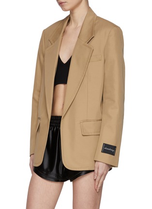 Detail View - Click To Enlarge - ALEXANDERWANG - Pre-styled Oversized Blazer With Poplin Dickie