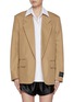 Main View - Click To Enlarge - ALEXANDERWANG - Pre-styled Oversized Blazer With Poplin Dickie