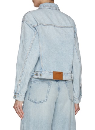 Back View - Click To Enlarge - ALEXANDERWANG - Zipped Sleeve Light Washed Trucker Jacket