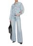 Figure View - Click To Enlarge - ALEXANDERWANG - Zipped Sleeve Light Washed Trucker Jacket