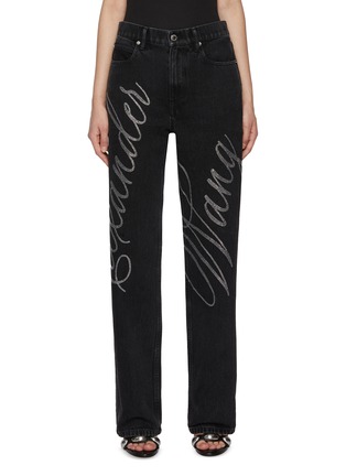 Main View - Click To Enlarge - ALEXANDERWANG - Hotfix Cursive Logo Denim Jeans