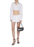 Figure View - Click To Enlarge - ALEXANDERWANG - Drawstring Cotton Mini Skort