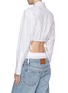 Back View - Click To Enlarge - ALEXANDERWANG - Cropped Drawstring Button Down Cotton Shirt