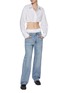 Figure View - Click To Enlarge - ALEXANDERWANG - Cropped Drawstring Button Down Cotton Shirt