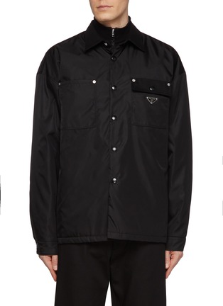 Main View - Click To Enlarge - PRADA - Double Pocket Snap Button Overshirt