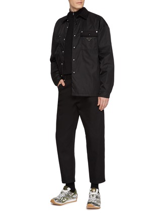 Figure View - Click To Enlarge - PRADA - Double Pocket Snap Button Overshirt