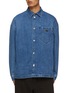 Main View - Click To Enlarge - PRADA - Medium Wash Denim Overshirt