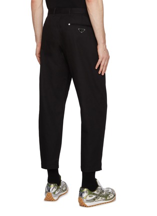 Back View - Click To Enlarge - PRADA - Cropped Logo Cotton Pants