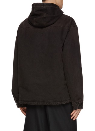Back View - Click To Enlarge - PRADA - Overdyed Hooded Denim Jacket