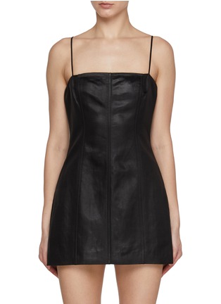 Main View - Click To Enlarge - ALEXANDERWANG - Square Neckline Internal Shorts Mini Dress