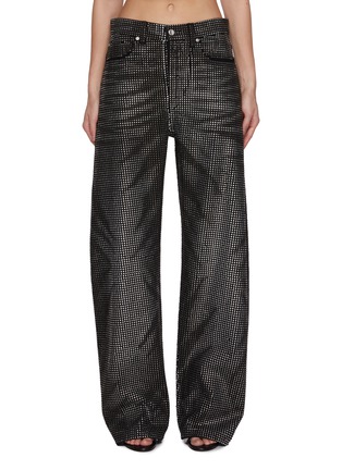 Main View - Click To Enlarge - ALEXANDERWANG - All Over Embellished Dark Wash Cotton Balloon Jeans